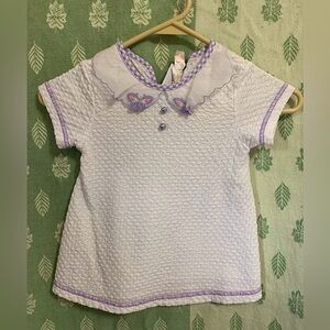 Girls White and Purple Small Steps Butterfly Dress (4T)